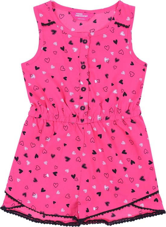 Roze jumpsuit met hartjes