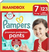 Pampers Premium Protection Pants Taille 7 - 123 Couches - 17 kg + Boîte mensuelle