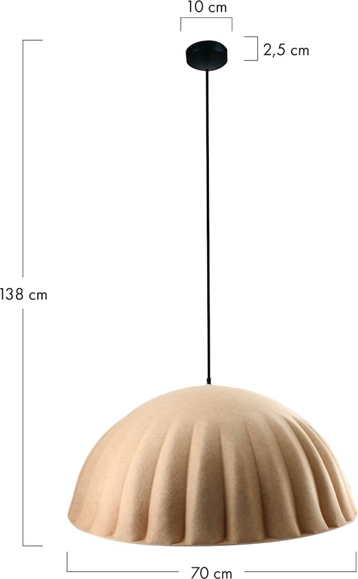 DKNC - Lampe suspendue Daniel - 70x70x38cm - Crème