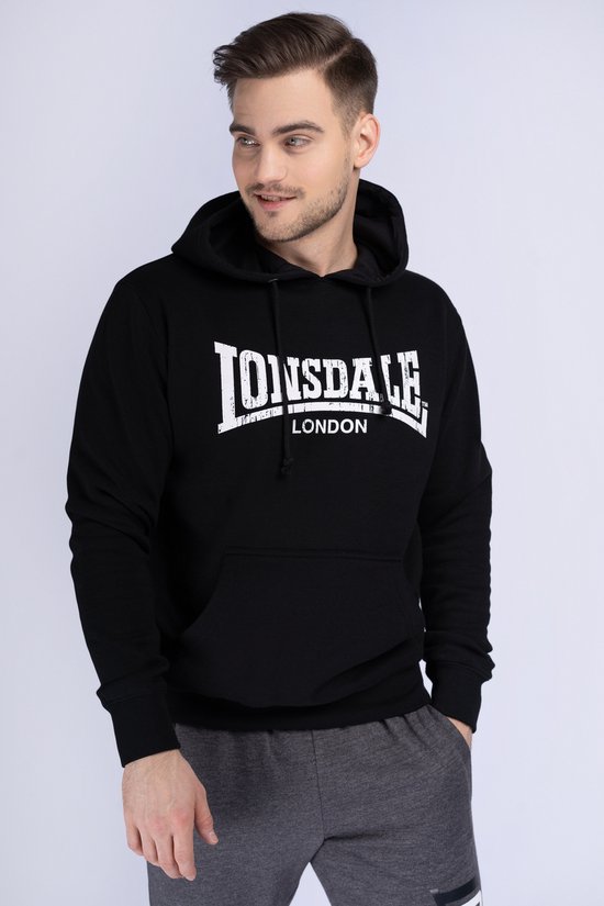 Lonsdale Hoodie Wolterton Kapuzensweatshirt normale Passform Black/White-XXL