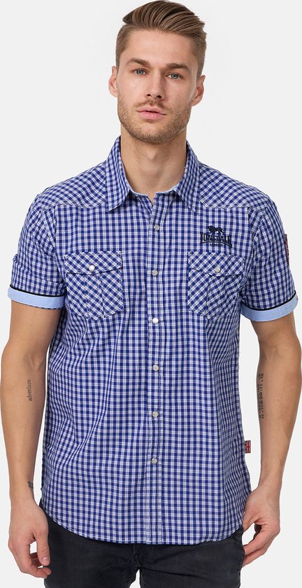 Lonsdale Berny Chemise Manches Courtes Blauw L Homme