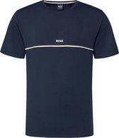 Hugo Boss BOSS O-hals shirt unique logo blauw - M