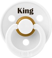 Koningsdag speen met KING - speen MAAT 2 - BIBS - tuut - speen met tekst - witte speen - BolleToet