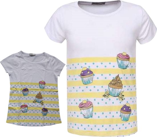 Glo-Story t-shirt cupcakes geel