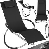 tectake® - Chaise longue Paulina ergonomique, pliable, 150 kg noir - 404996