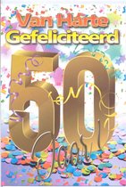 Wenskaart Van Harte Gefeliciteerd 50 Jaar ! - Gratis verzonden - D4364/259