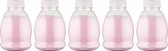 Scrubzout Rozen - 375 gram - Fles met transparante dop - Set van 5 stuks - Hydraterende Lichaamsscrub