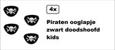 4x Pirate eye patch crâne noir enfants - pirate eye patch pirate capitaine Crochet pirates Halloween
