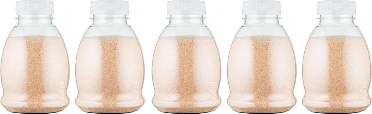 Goedkoopste Scrubzout Amandel - 375 gram - Fles met transparante dop - Set van 5 stuks - Hydraterende Lichaamsscrub