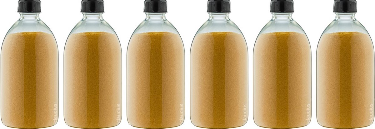 Goedkoopste Scrubzout Appel-kaneel - 650 gram - Fles met zwarte dop - set van 6 stuks - Hydraterende Lichaamsscrub