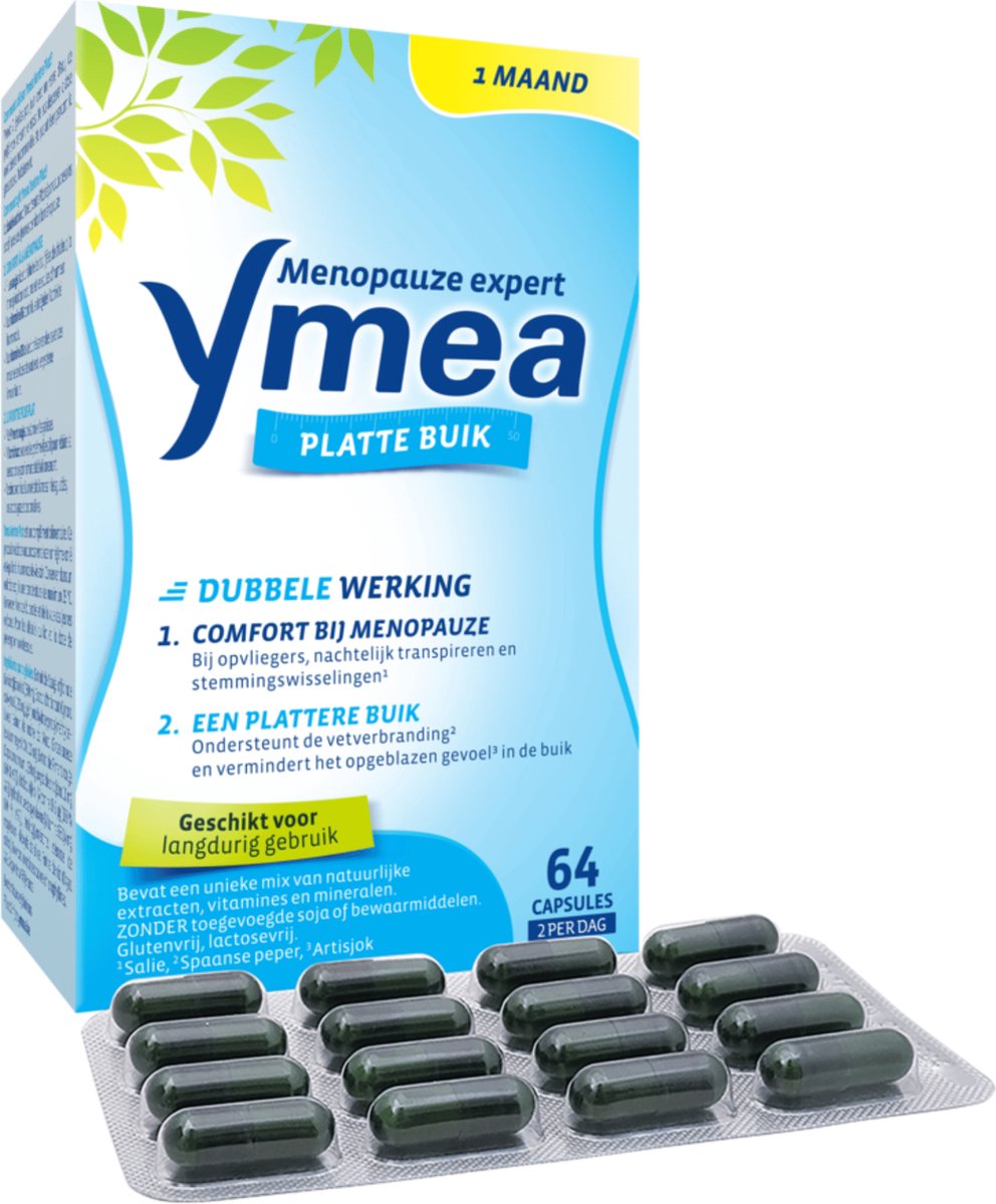 Goedkoopste Ymea® Platte Buik 64 St. - Menopauze - Tegen Opvliegers & Opgeblazen Gevoel