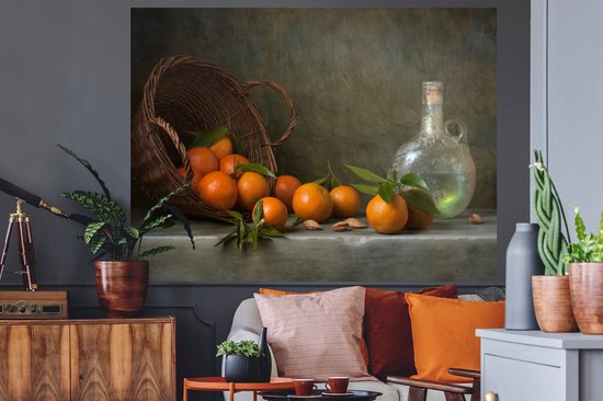 Stickers Stickers muraux - Nature morte - Mandarine - Bouteille - 160x120 cm - Film adhésif XXL