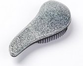 Finnacle - Zilveren glitter haarborstel - Anti-klit - Compact - Hairbrush - Haarborstel met anti-klit functie