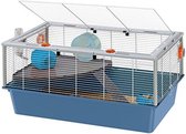 Hamsterkooi - Hamster kooi - Hamster huisje - Hamster bodembedekking - 78 x 48 x H 39 cm - Wit Blauw