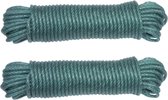 AMIG paracord touw - 2x - 20 meter - D5mm - 110kg - PE/PVC - groen