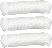 AMIG paracord touw - 3x - 15 meter - D5mm - 110kg - polypropyleen - wit