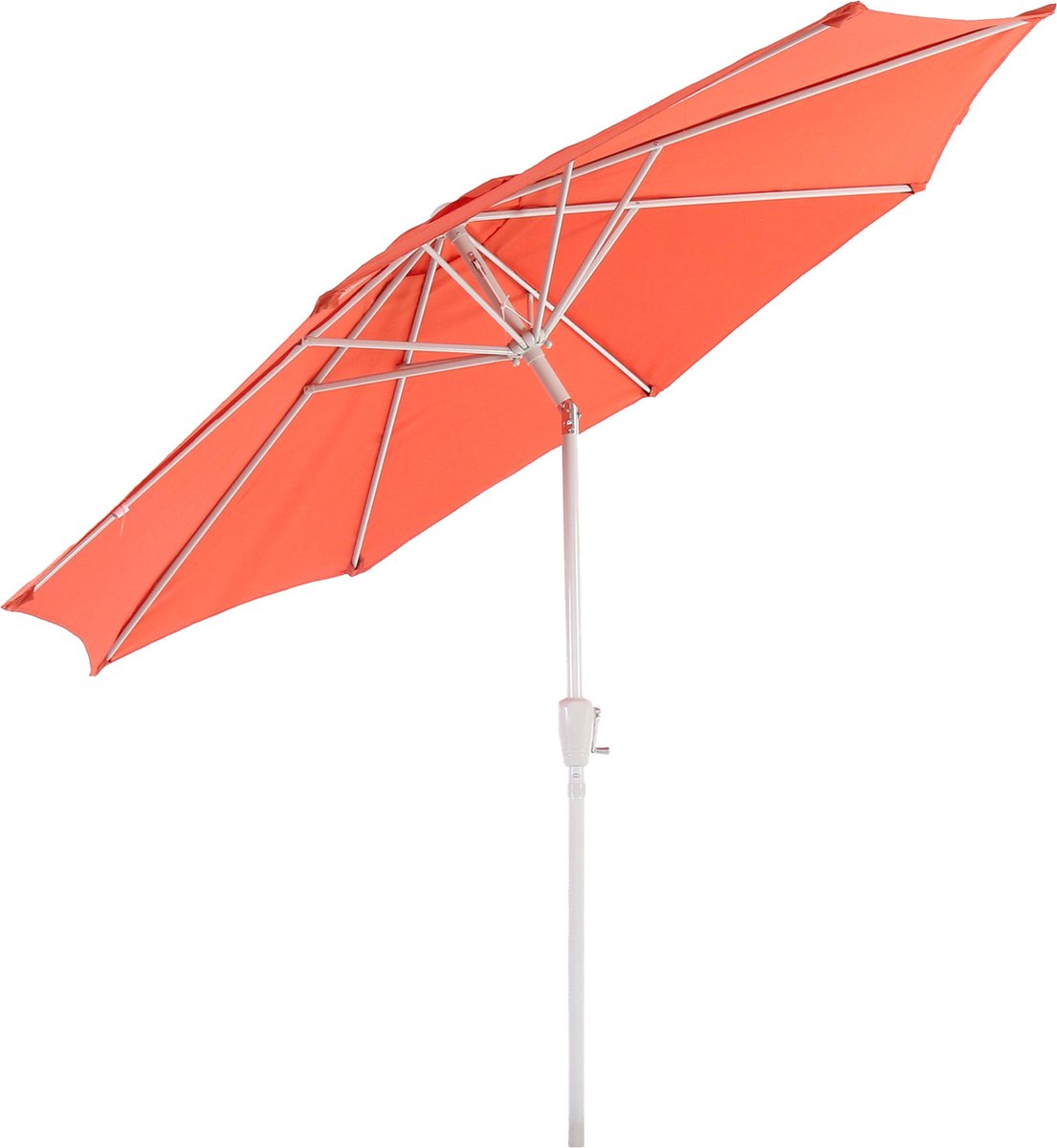 Parasol N19 tuinparasol Ø 3m kantelbaar polyester/aluminium 5kg ~ terracotta