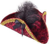 Rubies Carnaval verkleed hoed voor een Piraat - rood/zwart - polyester - dames