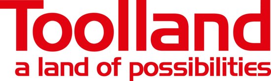 Toolland logo met de tekst 'a land of possibilities'.