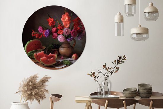 WallCircle - Cercle mural ⌀ 120 - Couleurs - Nature morte - Fruits - Tableaux ronds salon - Plaque murale ronde - Cercle de Décoration murale - Décoration de chambre à l'intérieur - Décoration murale murale cercle mural - Accessoires de maison XXL