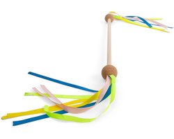 BS Toys Twirlstok - Majorette Stok - Baton - Houten Speelgoed met Linten - Dansen en Bewegen - Cadeau Kind- Vanaf 4 jaar