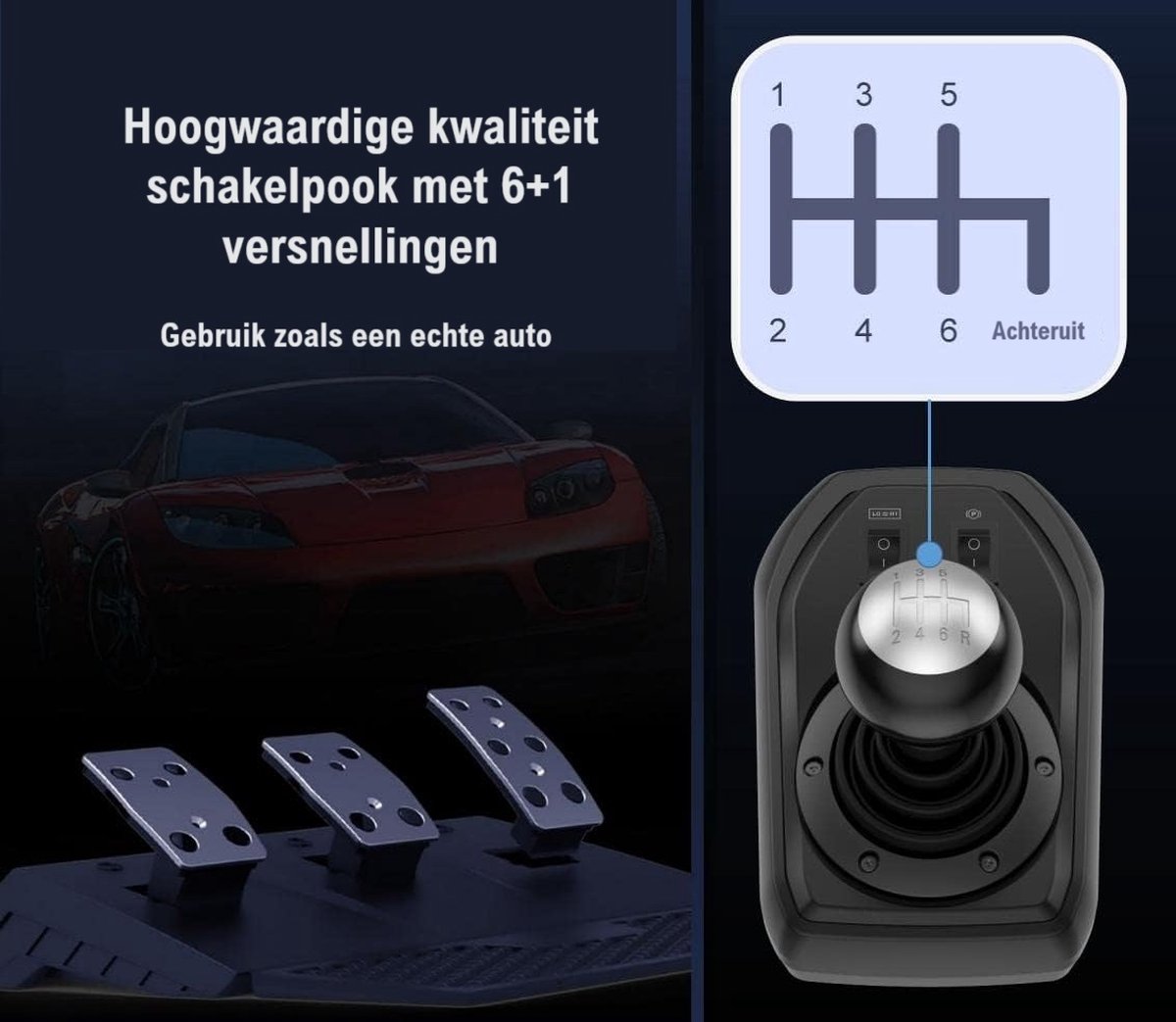 PXN - V9 - Race Stuur - Met Pedalen en Shifter - 270/900°- Game Stuur - Geschikt voor - PS4 - Xbox One - PC - Xbox Series X|S - PS3 - Met App — cadeau in Gadgets - foto 3