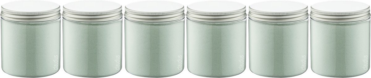 Goedkoopste Scrubzout Eucalyptus - 300 gram - Pot met aluminium deksel - set van 6 stuks - Hydraterende Lichaamsscrub