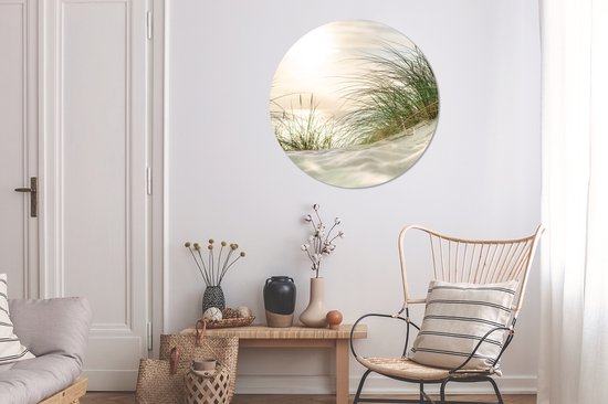Cercle de papier peint - Dunes sur la mer des Wadden - 100x100 cm - Cercle mural - Autocollant - Sticker papier peint XXL
