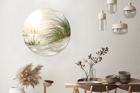 Cercle de papier peint - Dunes sur la mer des Wadden - 100x100 cm - Cercle mural - Autocollant - Sticker papier peint XXL