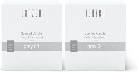 JANZEN Scented Candle Grey 04 2-pack