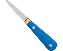 Déglon Oestermes met bolster – duurzaam en vaatwasmachinebestendig – blauw handvat – 7 cm lemmet