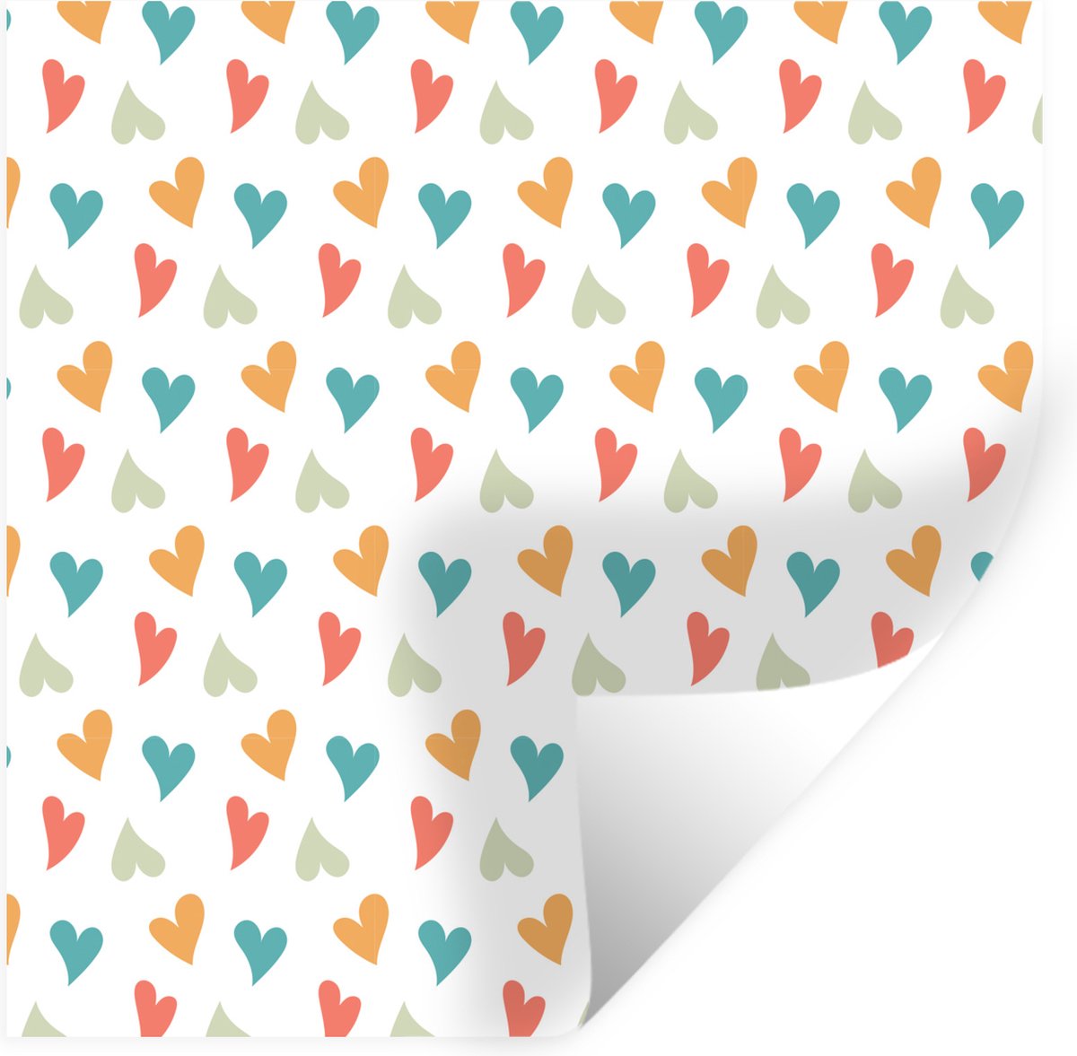Muurstickers - Sticker Folie - Hart - Design - Oranje - 100x100 cm - Plakfolie - Muurstick