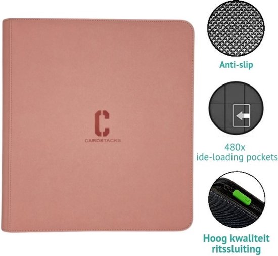 Cardstacks Zippered Pro Binder 12 Pocket - Roze