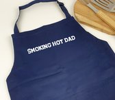 Keukenschort blauw - Cadeau vaderdag - cadeau papa - Smoking hot dad