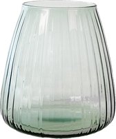XLBoom Dim Stripe Small Vaas - Glas - Voor Binnen - Lichtgroen - 15×15×16,5cm