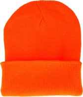 Beanie Muts Basic Neon Oranje
