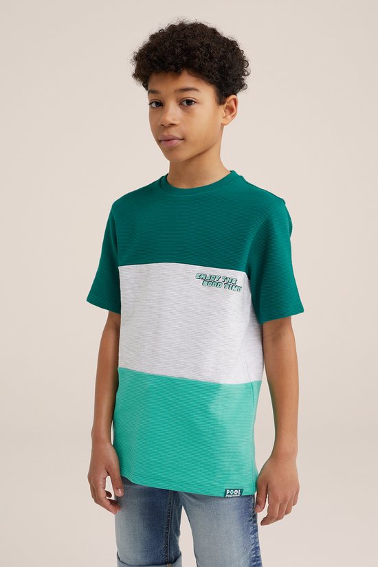 WE Fashion Jongens T-shirt met colourblock