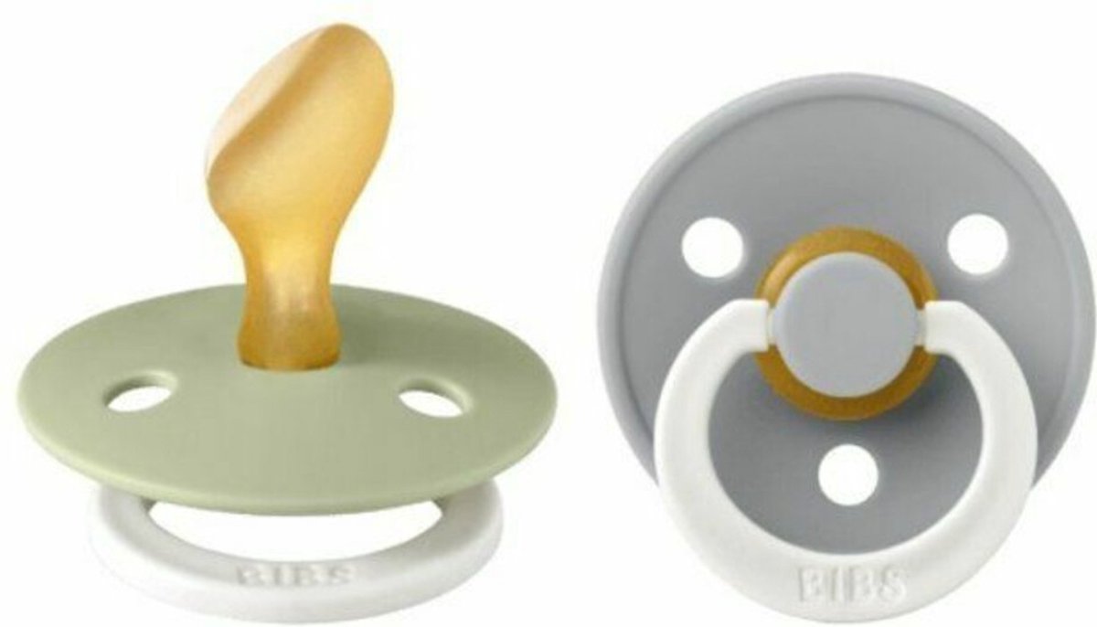 Goedkoopste BiBS - Glow in the Dark - Maat 1 - Fopspeen - Anatomisch - Sage Glow / Cloud Glow