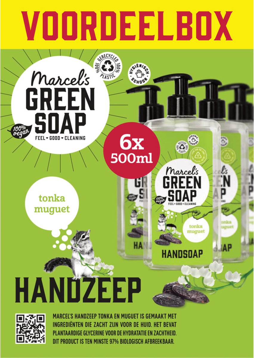 Marcel's Green Soap Handzeep Tonka & Muguet - 6 x 500 ml