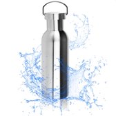 Roestvrijstalen drinkfles met handvat - Hoogwaardige thermische campingfles - Onbreekbaar en BPA-vrij - Dubbelwandig 1000 ml (Packm van 1 - Dubbelwandig met handvat)