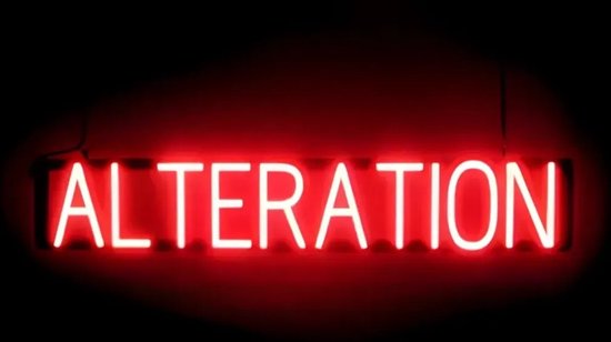 ALTERATION - Lichtreclame Neon LED bord verlicht | SpellBrite | 91 x 16 cm | 6 Dimstanden - 8 Lichtanimaties | Reclamebord neon verlichting