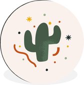 WallCircle - Cercle mural - Cercle mural - Cactus - Confettis - Été - Aluminium - Dibond - 30x30 cm - Intérieur et Extérieur