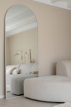 Nordic Style® Boogspiegel 210x90cm | Mat Wit | Scandinavische Spiegels | Halfrond | Pas spiegel | Staande spiegel | Kleedkamer spiegel
