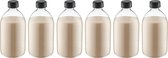Scrubzout Amandel 650 gram - Fles met zwarte dop - set van 6 stuks - Hydraterende Lichaamsscrub