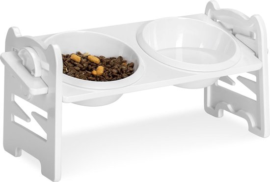 Kattenvoerbak van roestvrij staal, 3 stuks, 15 graden hellende verhoogde kattenvoerbak, 400 ml, voederbak voor katten en honden, watervoerbak, afneembare kattenbakken