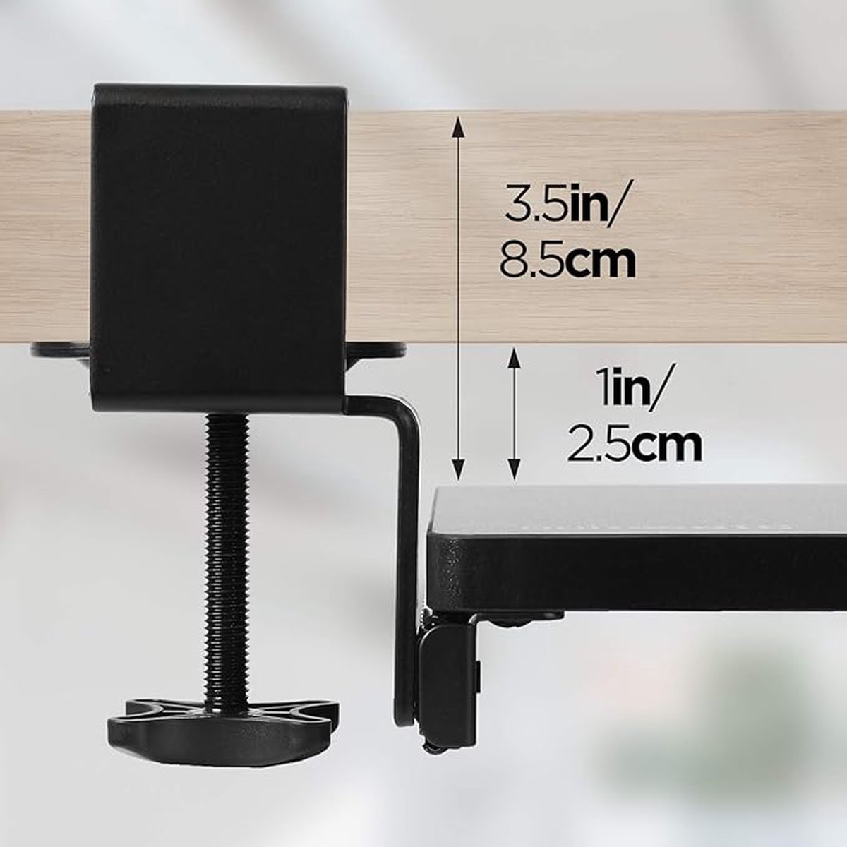 Niciksty Toetsenbordlade voor tablet en lade, (board niet inbegrepen), stabiel montagesysteem met C-klem, rek voor thuis of zwart