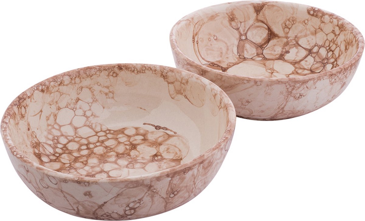 Bowls and Dishes Espuma Aardewerk Schaaltje | Kommetje | Tapasschaaltje | Klein Schaaltje | Servies Schaaltje | Woonaccessoire 15 cm terra - set 2 pcs