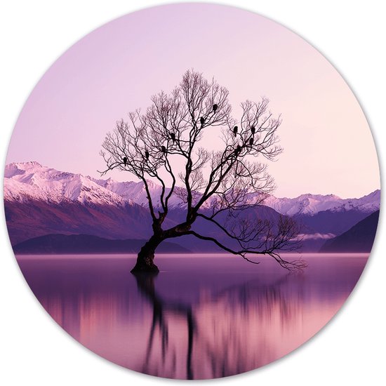 Label2X Cercle mural eau d'hiver - Ø 12 cm - Dibond (intérieur & extérieur)