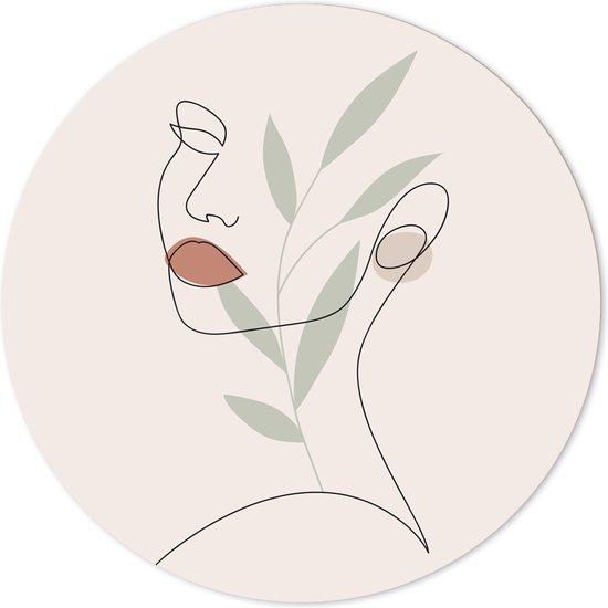 Label2X - Cercle mural dessin au trait - Ø 20 cm - Forex - Multicolore - Cercle mural - Tableau rond - Décoration murale cercle - Décoration murale ronde - Décoration pour salon ou chambre