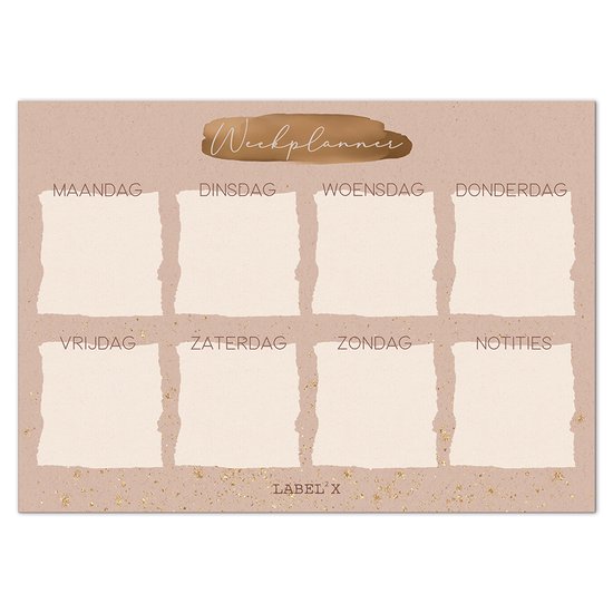 Autocollant de tableau blanc de planificateur hebdomadaire Label2X